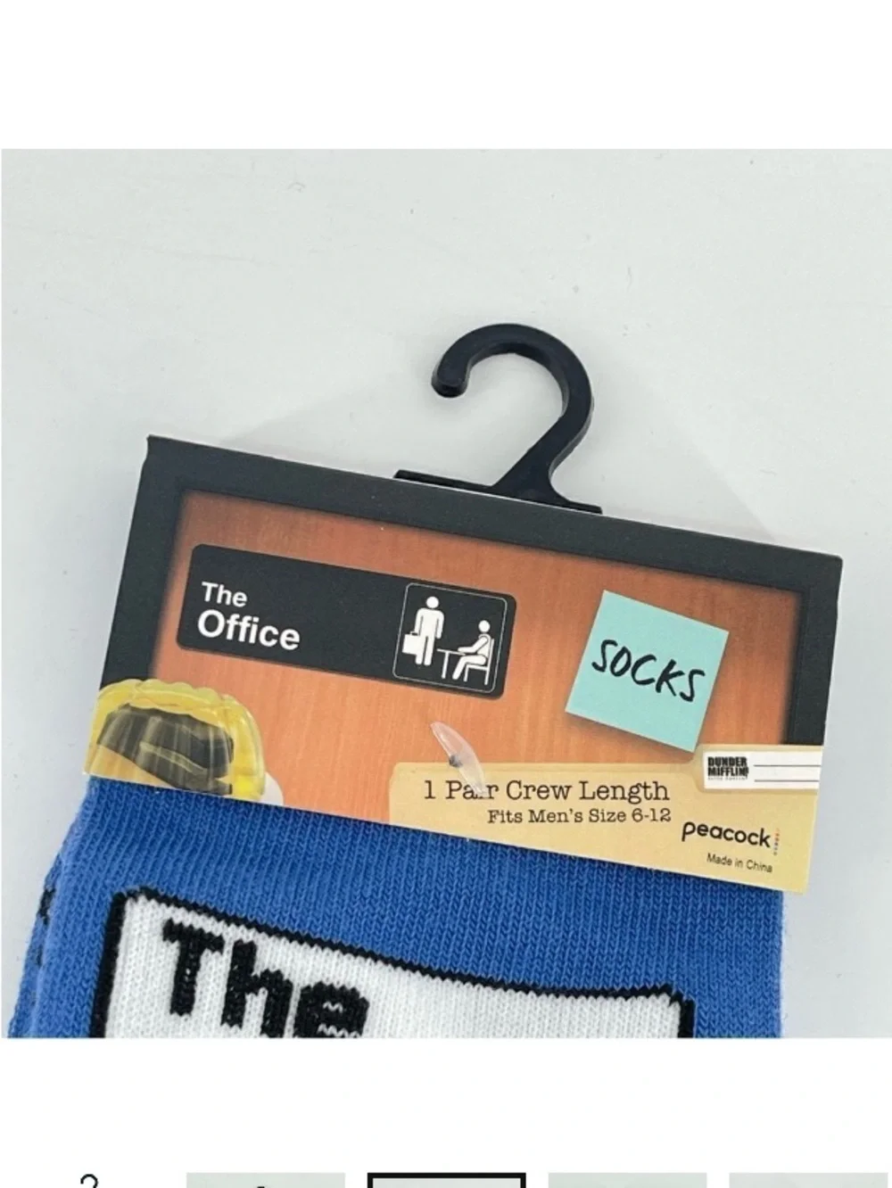 NWT The Office World's Best Boss Blue Men's Casual Dressy Crew Socks Sz 6-12